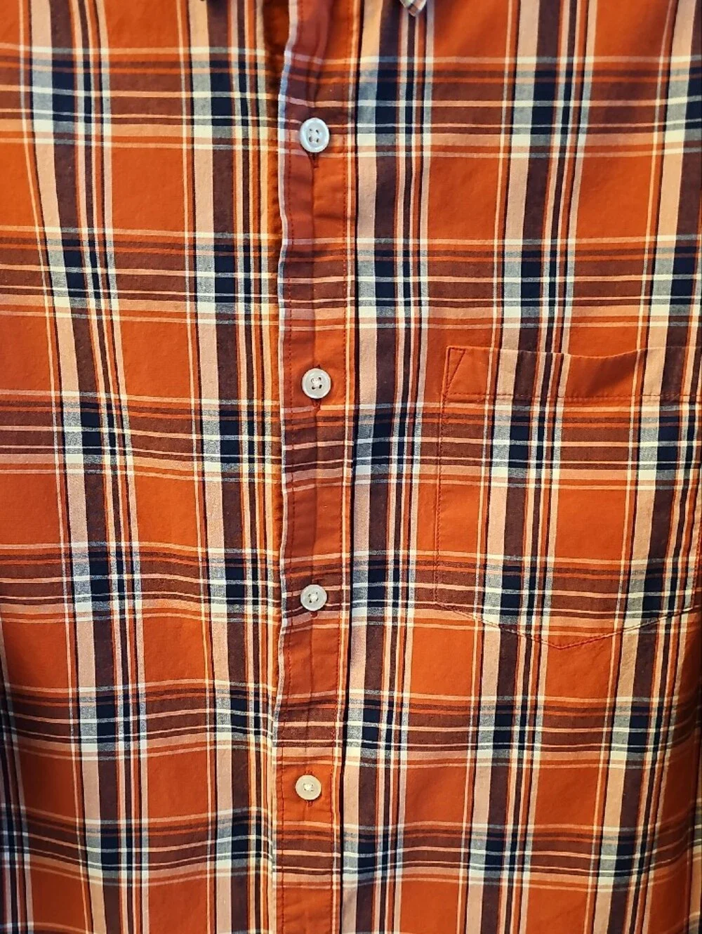 J. Crew Men's Rust Orange Plaid Button-Down Shirt